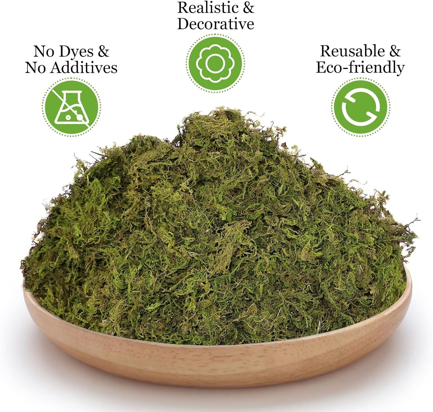 Soft and Textured 1.3LB Natural Moss for Fairy Gardens and Floral Displays