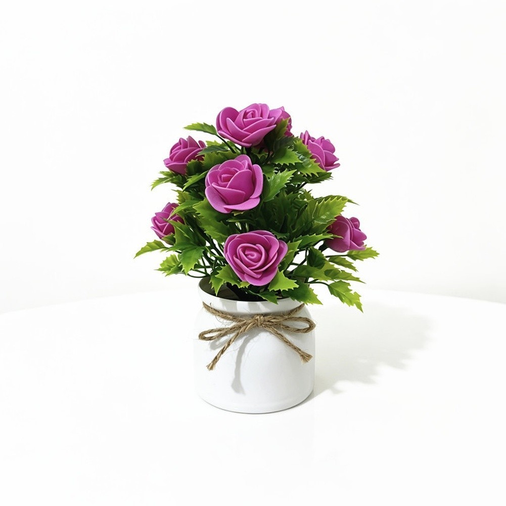 7 Color Option Foam Plant in White Pot 7.5in Height for Year Round Decor