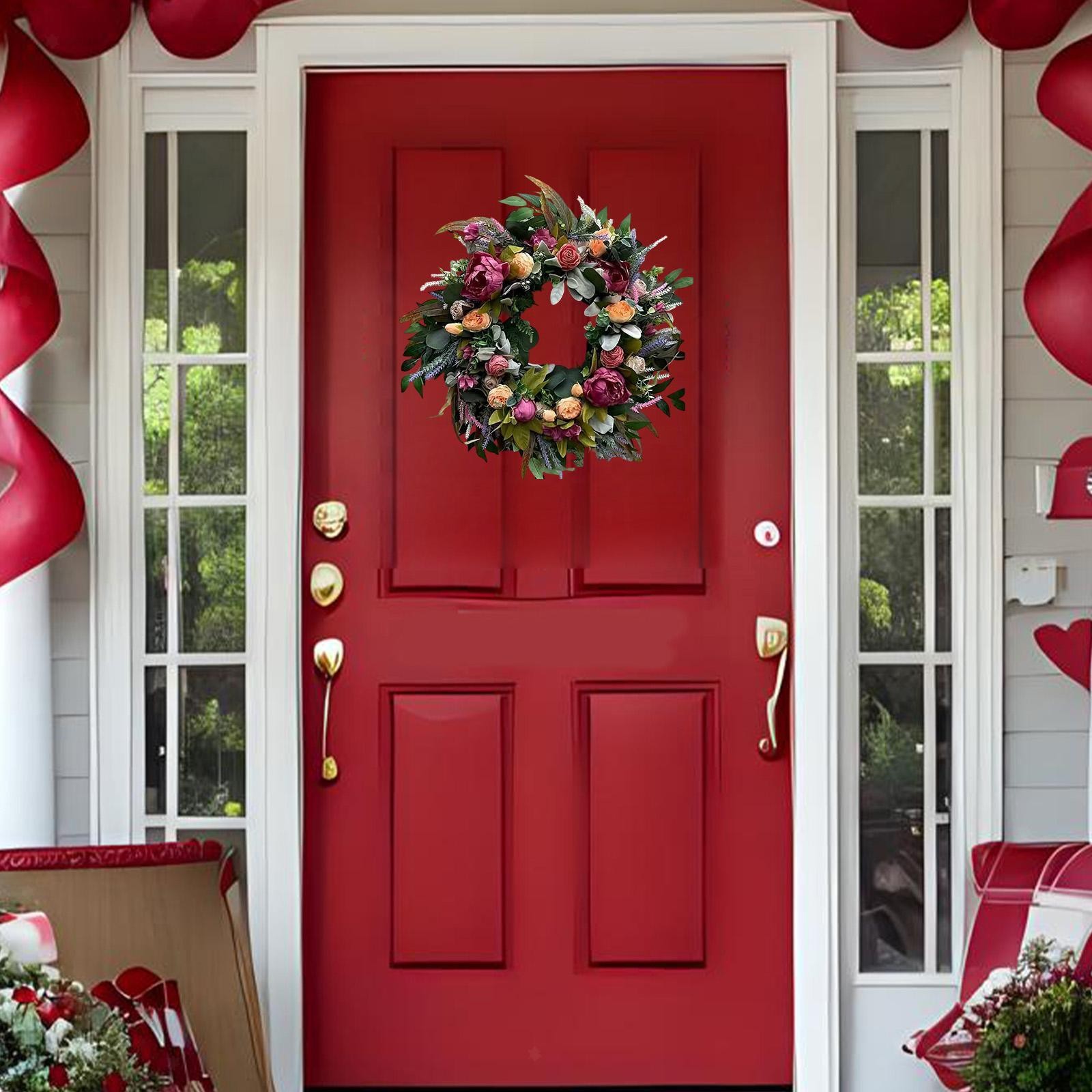 Spring Summer Wreath Door Hanging Garland 17.72inch Indoor Outdoor Ornament