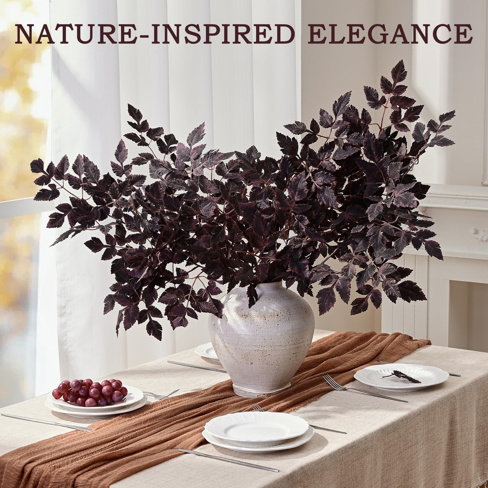 36″ Fall Stems for Vases, Artificial Cimicifuga Stems 3pcs