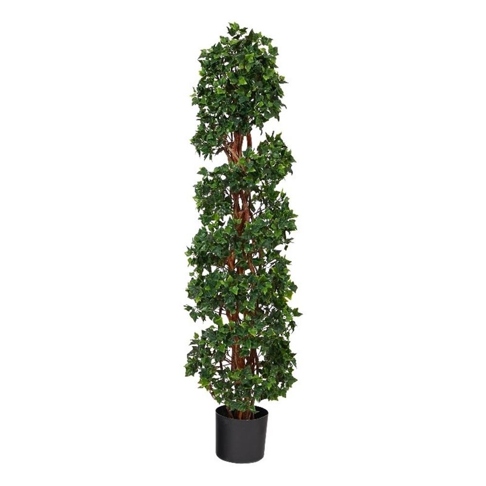 Nearly Natural 4.5ft English Ivy Spiral UV Resistant Topiary Tre w/Natural Trunk