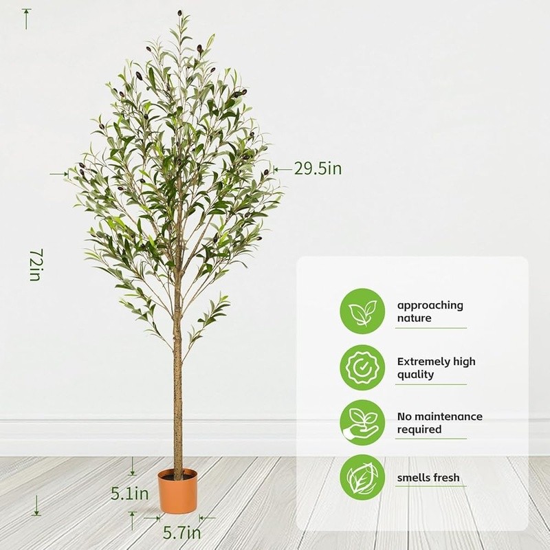 Realistic Olive Tree Artificial Plant Indoor Zero Maintenance Easy Setup New