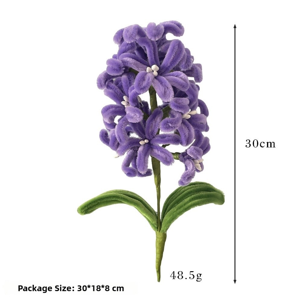 Hydrangea Bouquet Artificial Plastic Flower Handcrafted Detail 30cm Blue Purple