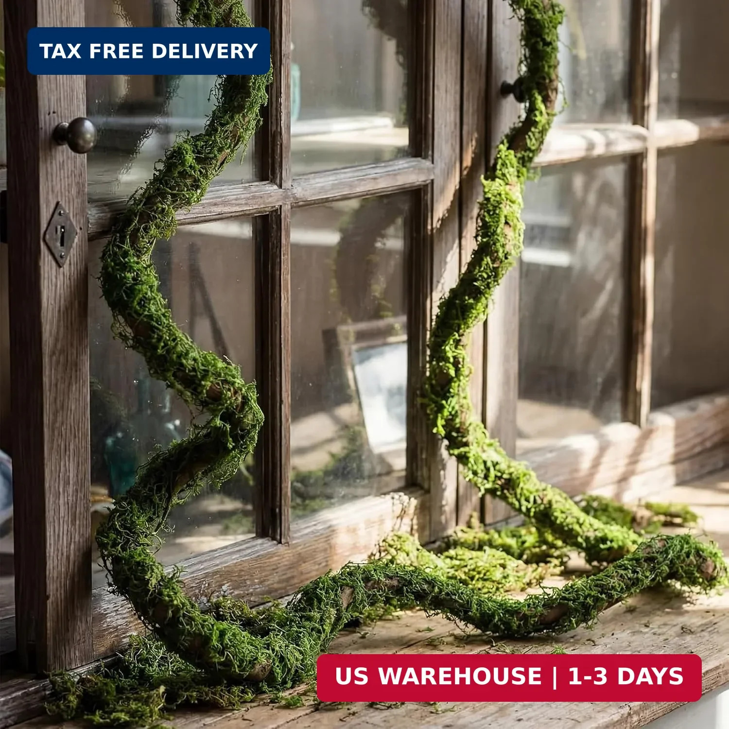 Janinka 2 Pcs 118in Large Bendable Artificial Tree Branches with Moss Enchanted