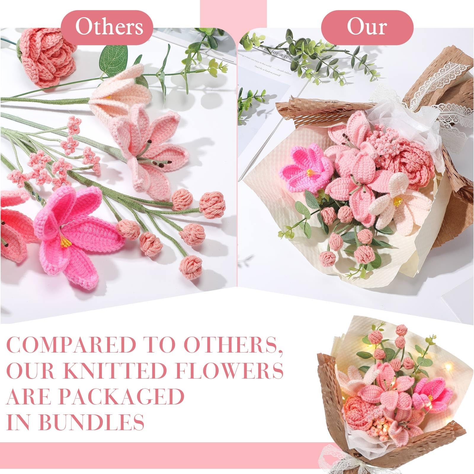 Juinte Graduation Crochet Flower Bouquet Gift Completed Handmade Knitted Bouq…
