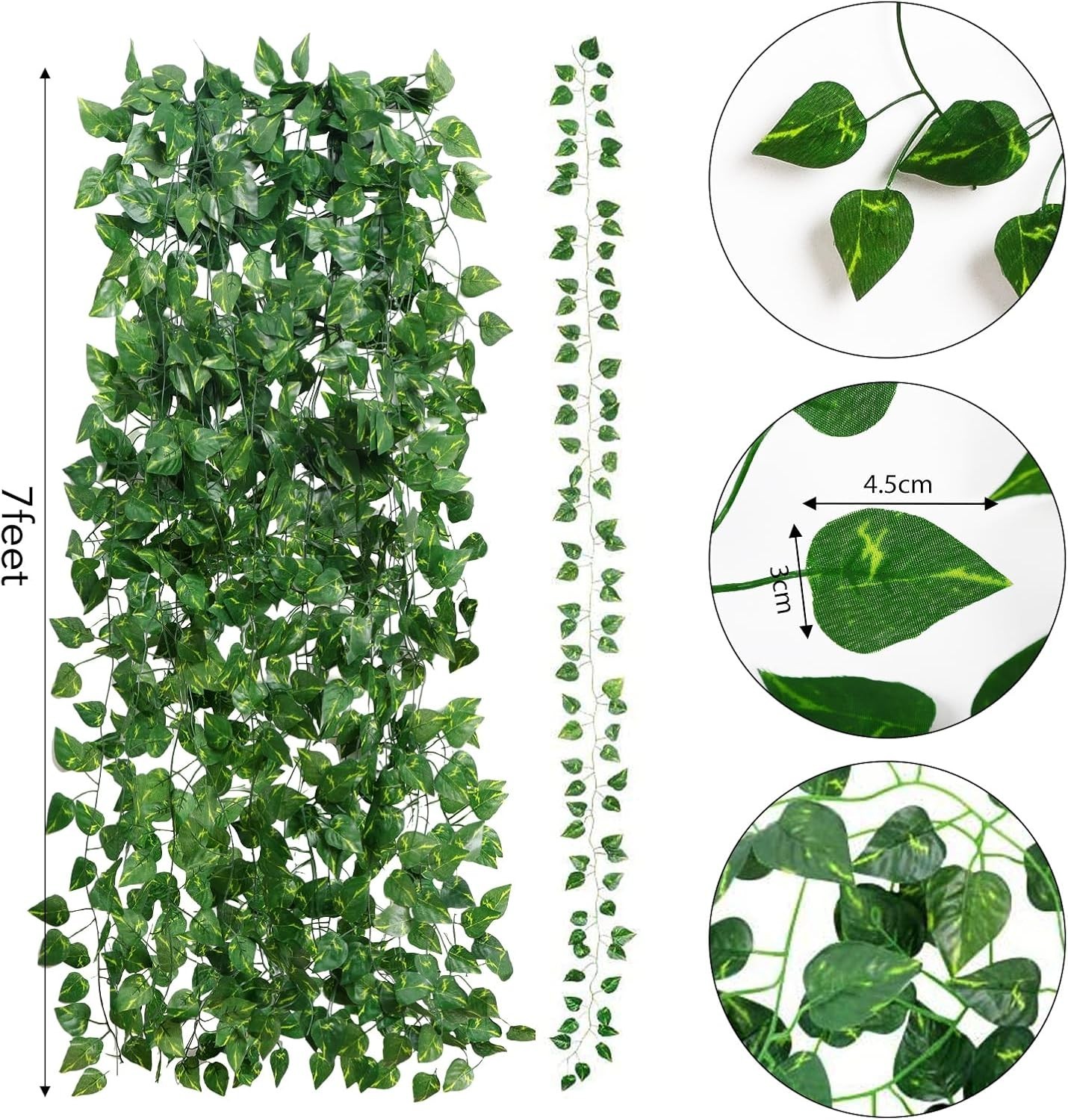 Flexible 36-Piece Ivy Garland – 252ft Silk Vines for Jungle Theme Parties