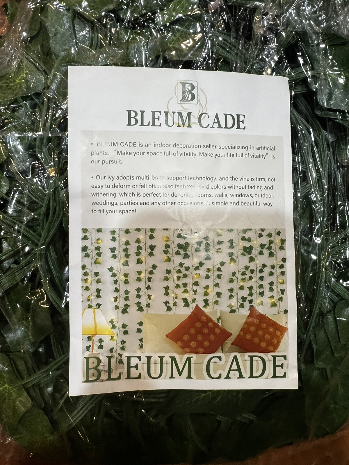 BLEUM CADE 12 Strands, Fake Vines with Lights