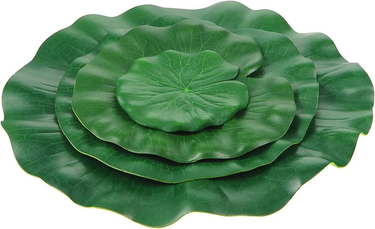 12 Pieces 4 Kinds Artificial Lotus Leaves Floating Foam Ornament Lily Pads Folia