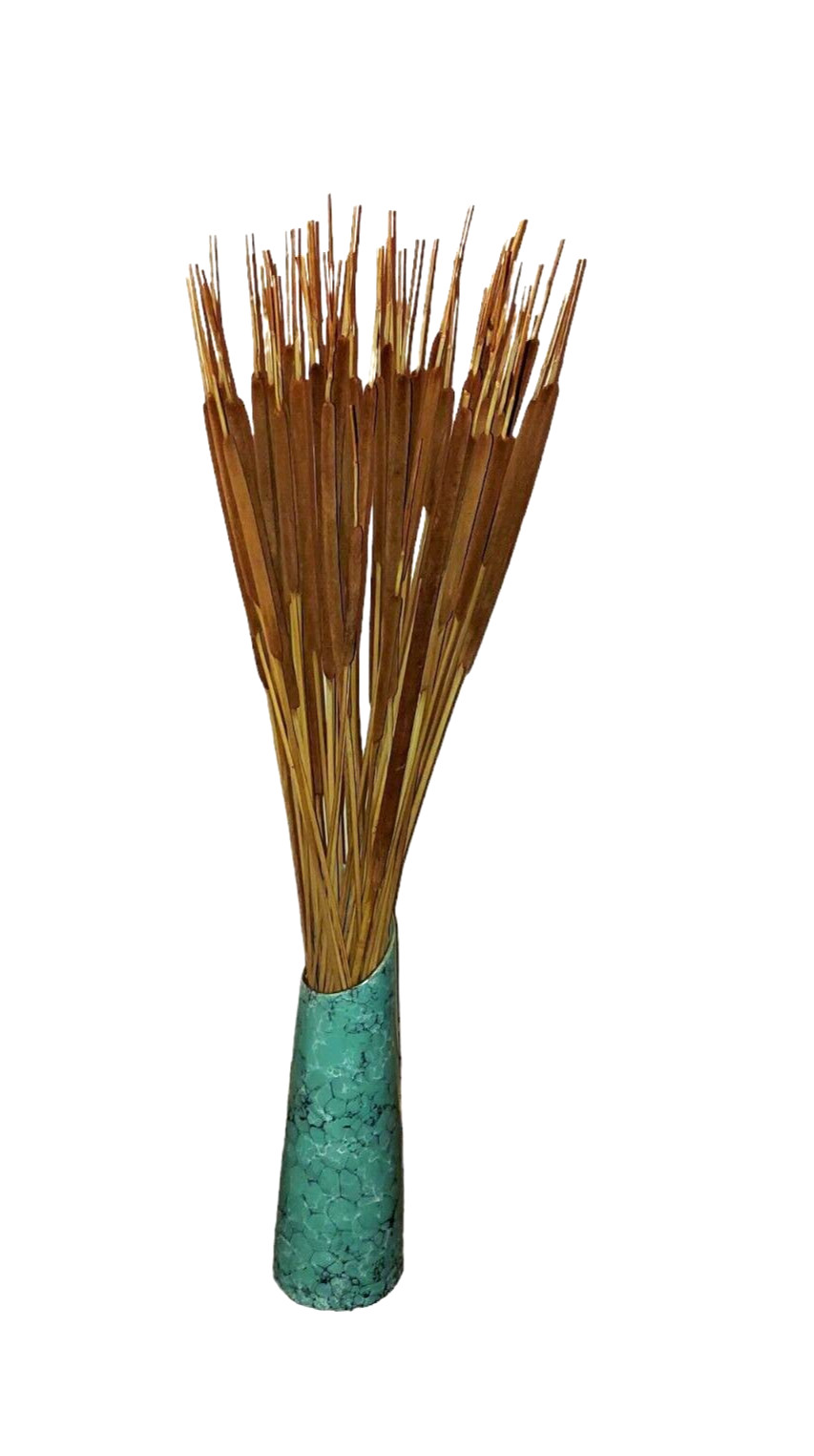 10 Dried Flower 30″ tall Cattail Stick bamboo Flower Arrangement birch branch