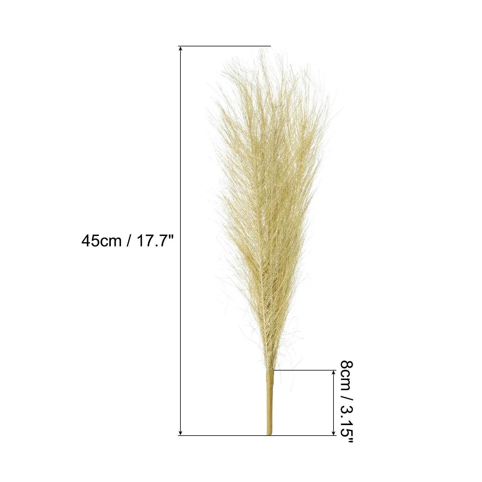 4 Pcs Pampas Grass 17.7″ Fake Pampas Grass for Wedding Decoration Golden