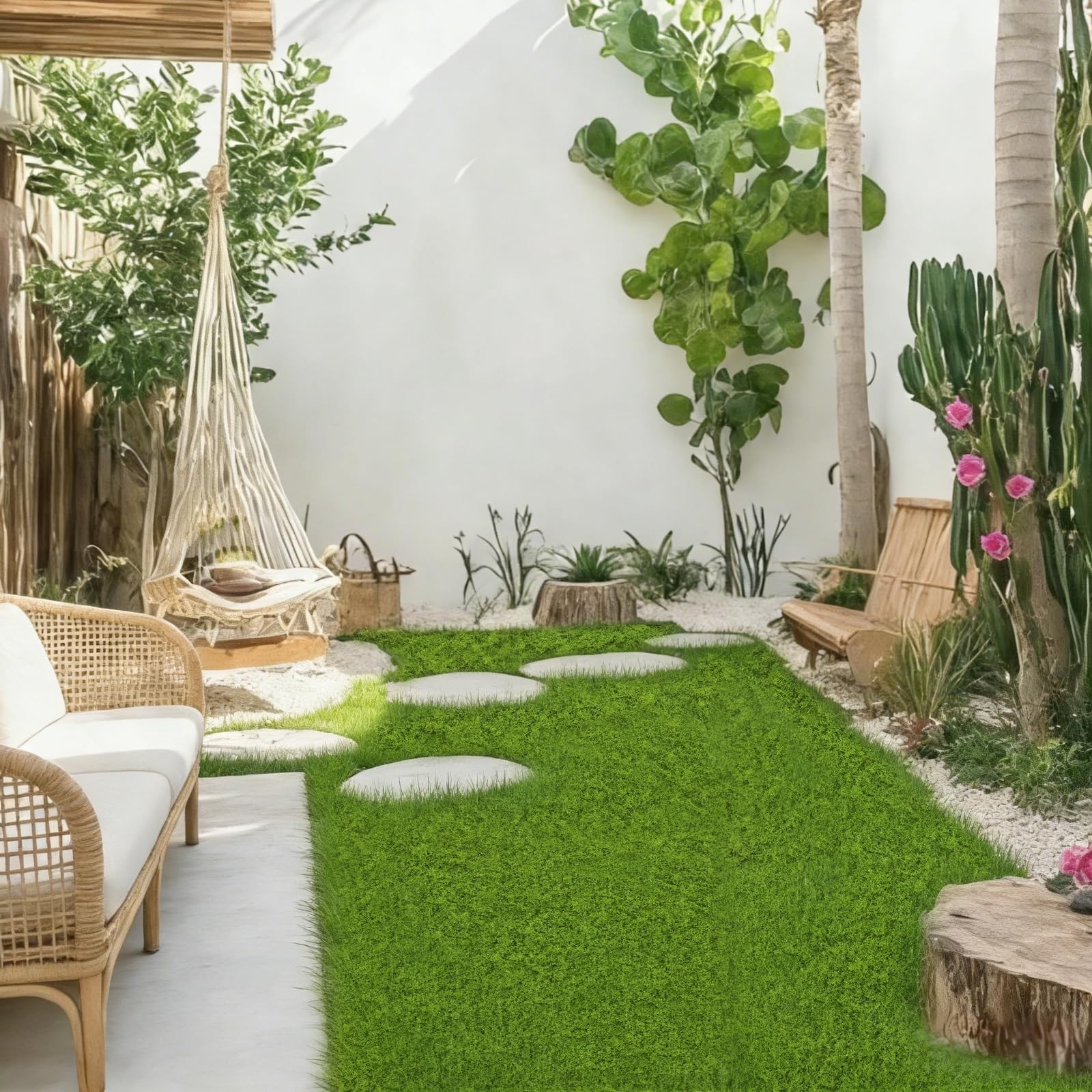 39.37×39.37 Inch Light Green Artificial Moss Mat Fake Decorative Craft Faux