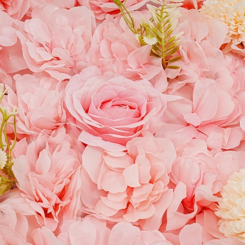 3D Flower Wall Panel-12pcs Artificial Flower Wall Background Silk Rose Mat