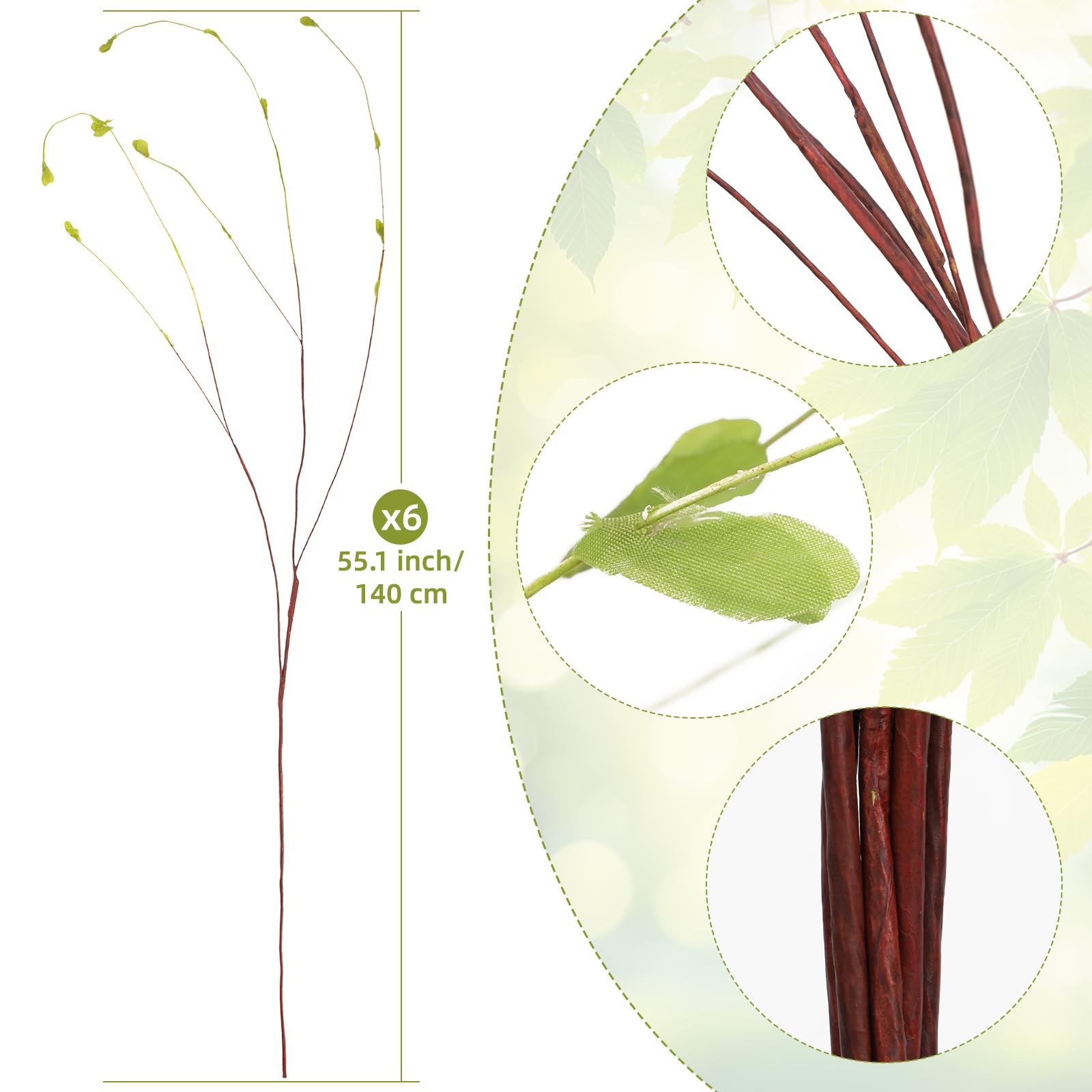 6 Pcs 55.1inch Artificial Ficus Branches Fake Greenery Stems Faux Ficus Twig …