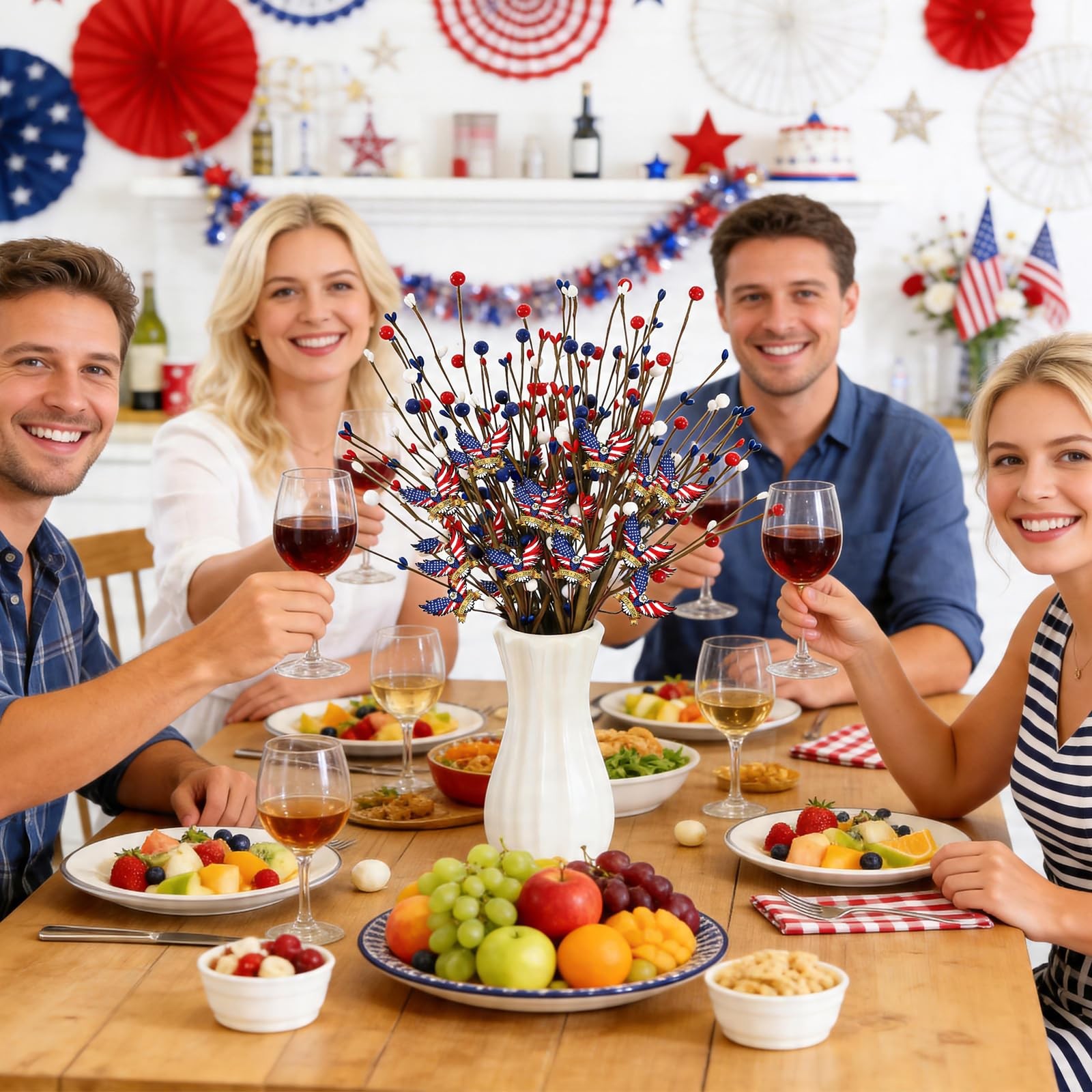 4 Pcs 250th Anniversary 4th of July Decorations Table Centerpieces, 17.7in Pa…