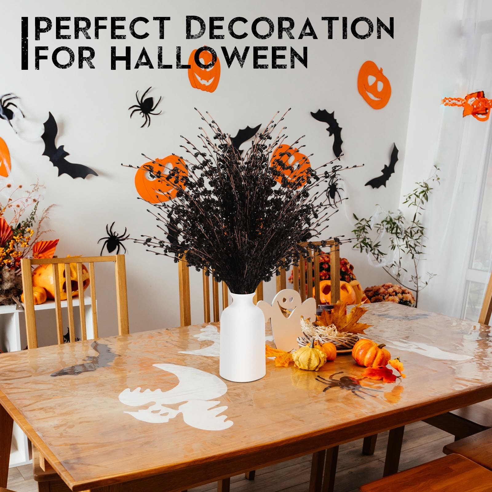 Hanaive 20 Pcs Flower Picks Halloween Artificial Jasmine Flowers Home All