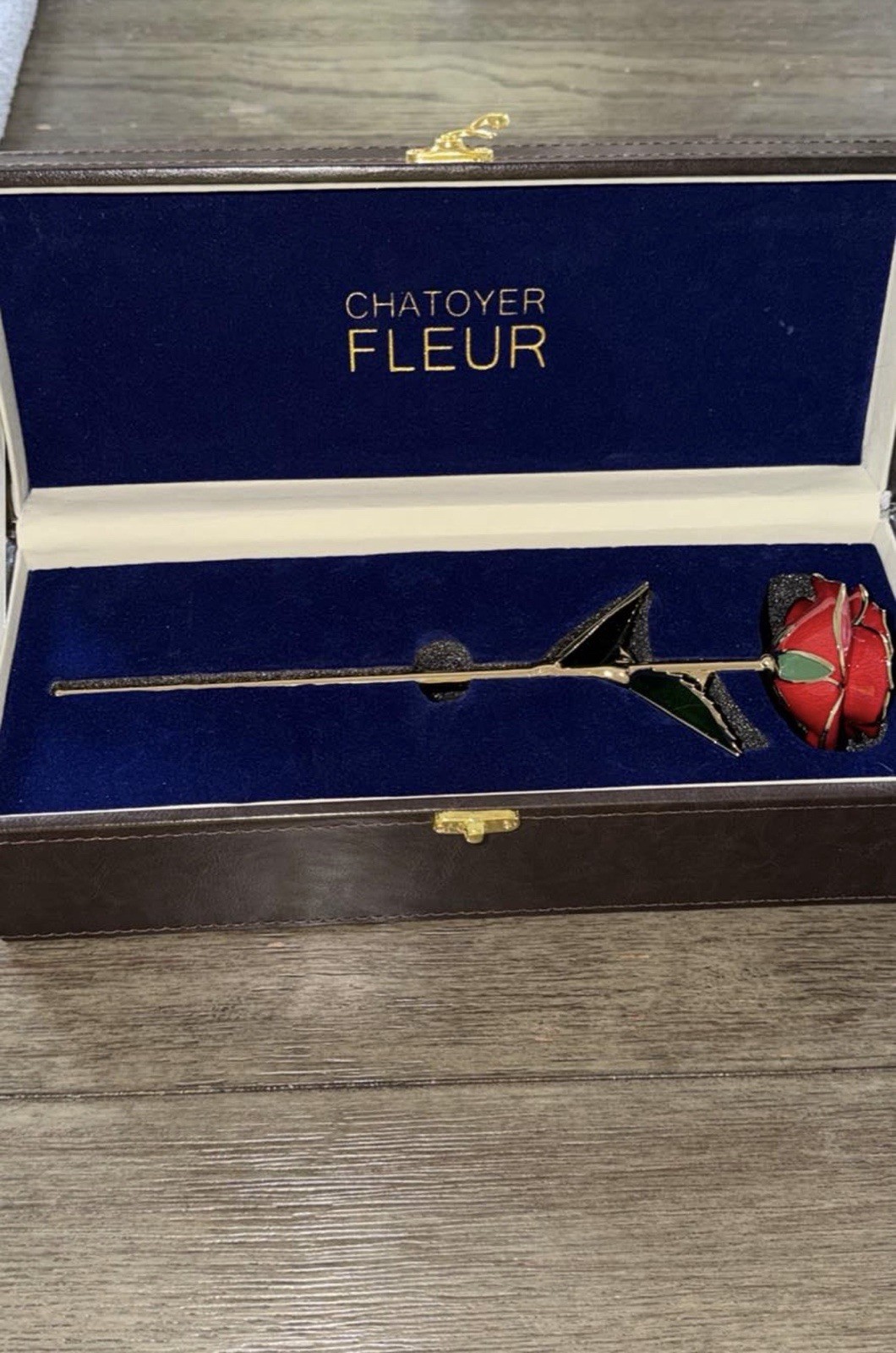 Chatoyer Fleur Forever Rose 24K Gold Dipped Red Rose w/ Luxury Gift Box V