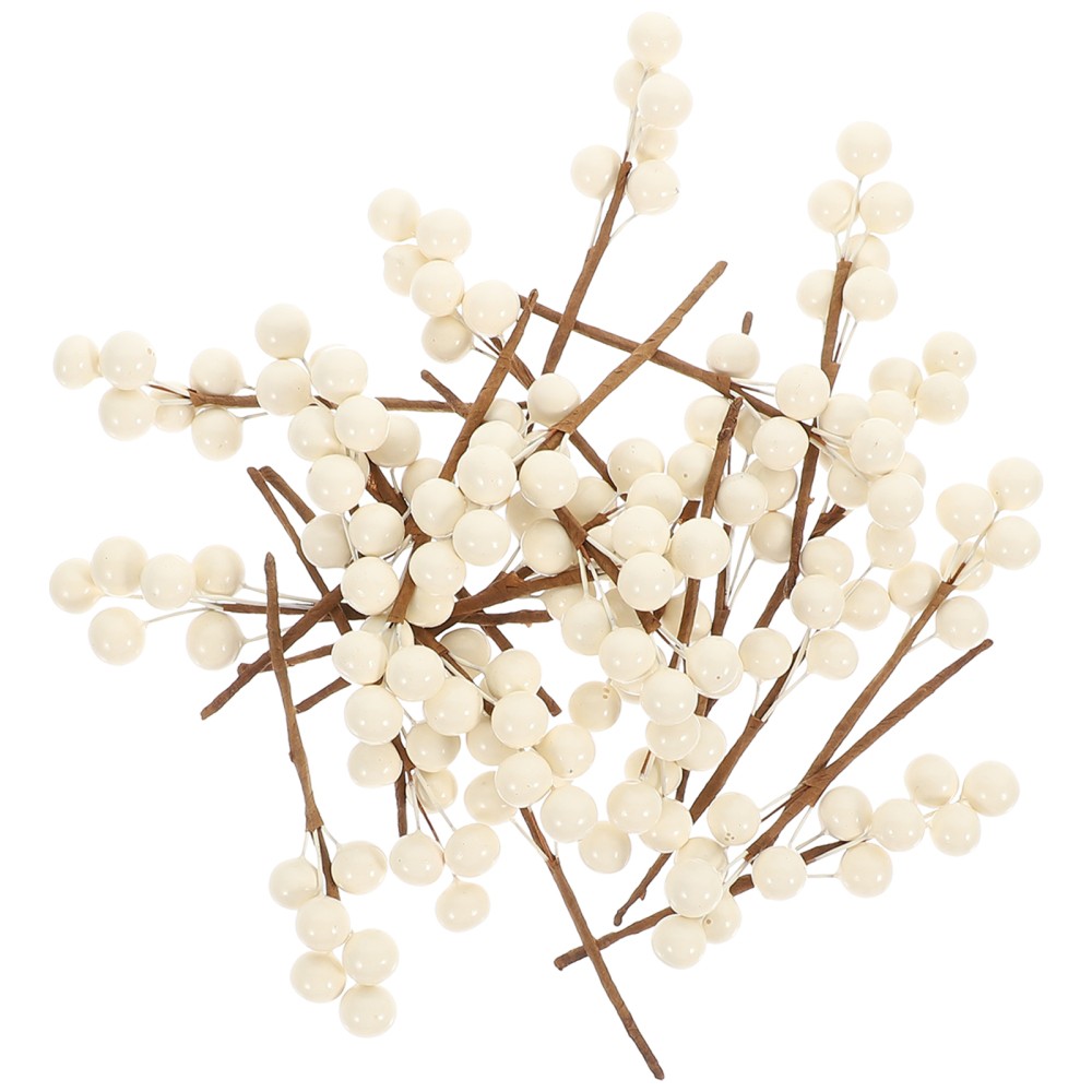 30Pcs Reusable White Berry Picks for Christmas Tree Wedding Home Decor