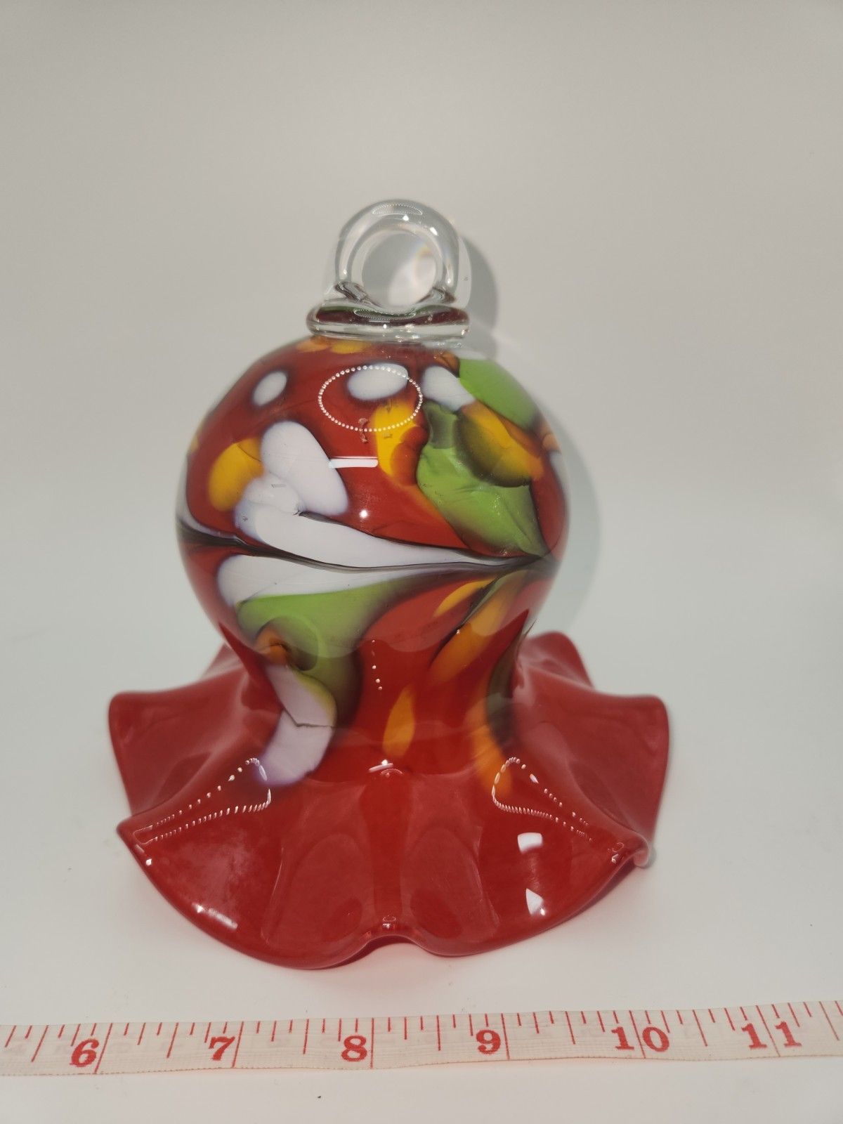Garden Flower Trumpet Flower Hanging Garden Glass Hand Blown Colorful 7 inches