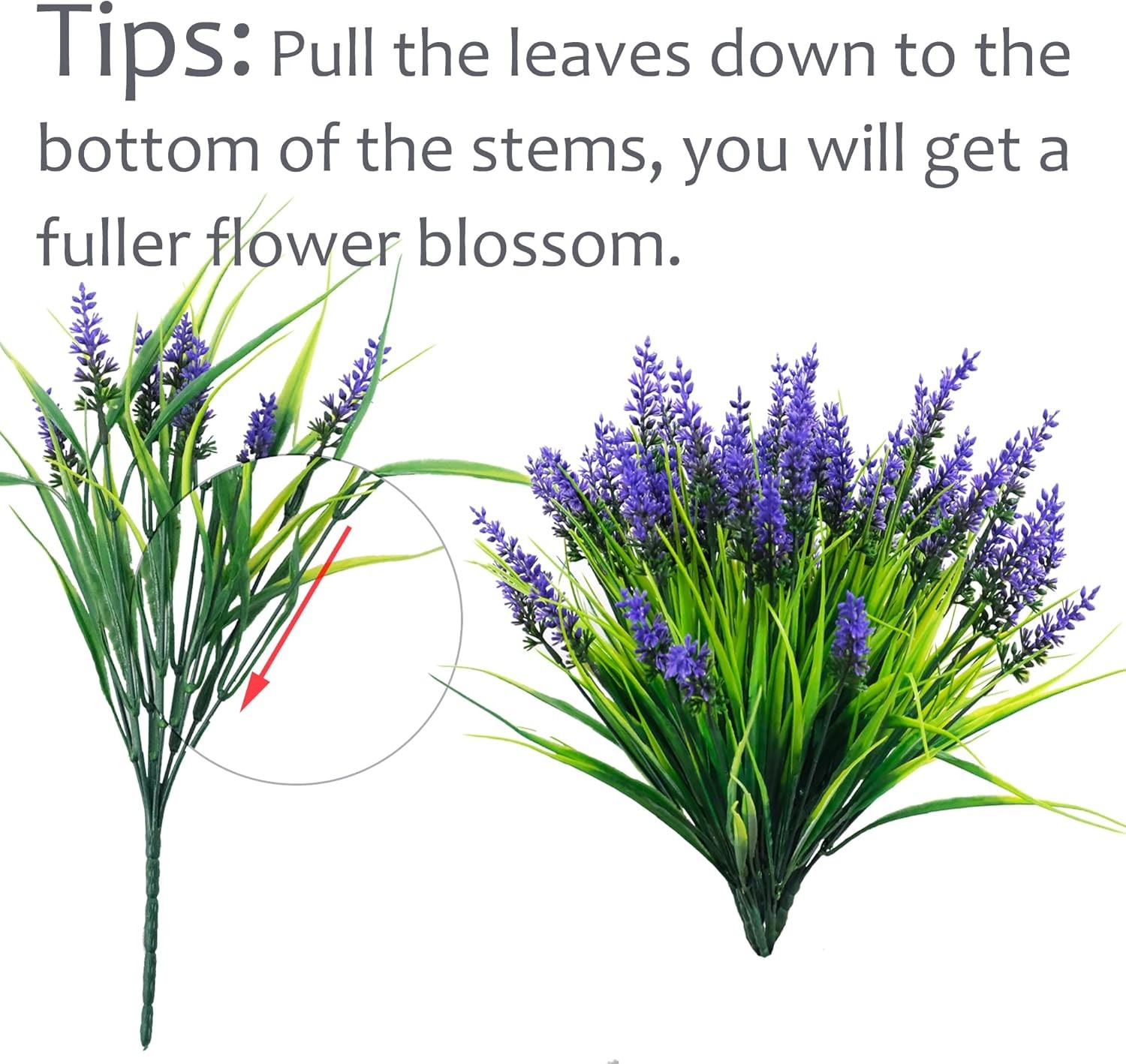 22 Pcs UV Resistant Lavender Artificial Flowers for Outdoor Decor
