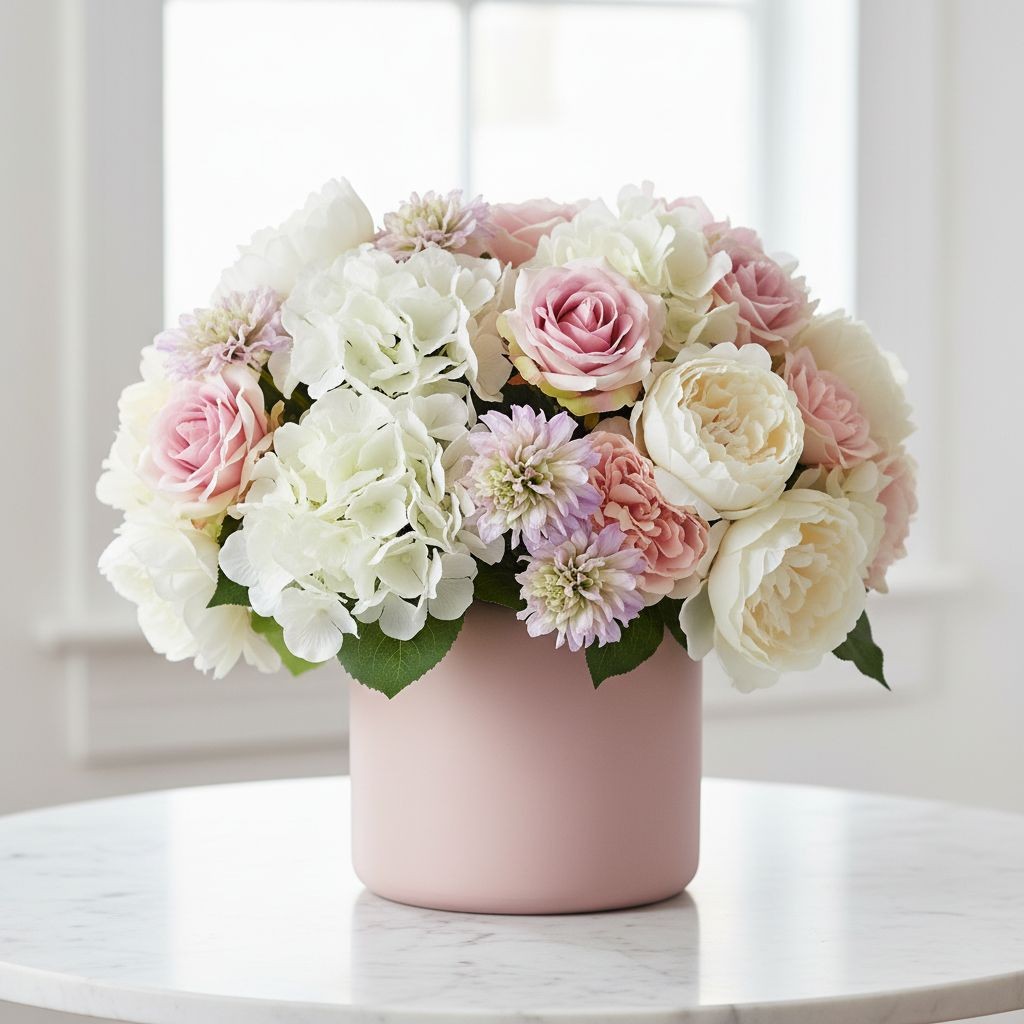 Blush Lavender Dahlia Stem Bundle Faux Flowers Cottagecore Wedding Bouquet Flora