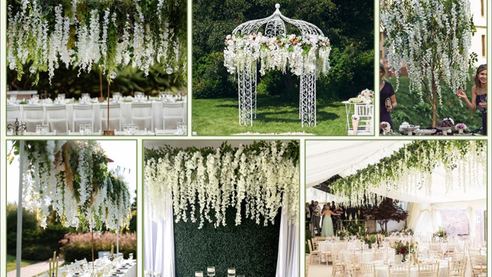 36 Pack Wisteria Hanging Flowers – Artificial Garland for Wedding, Party, Garden