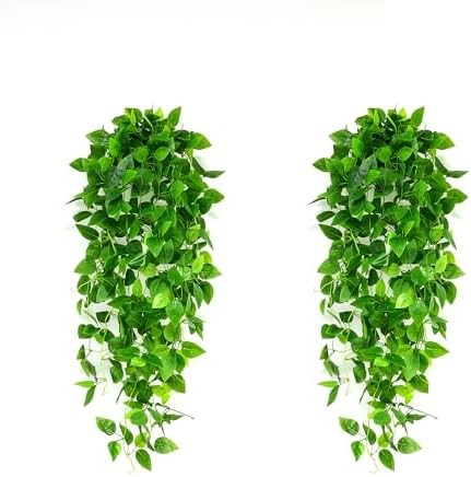 Fake Hanging Plants 2pcs Artificial Hanging Plant for Indoor Outdoor Faux Pothos