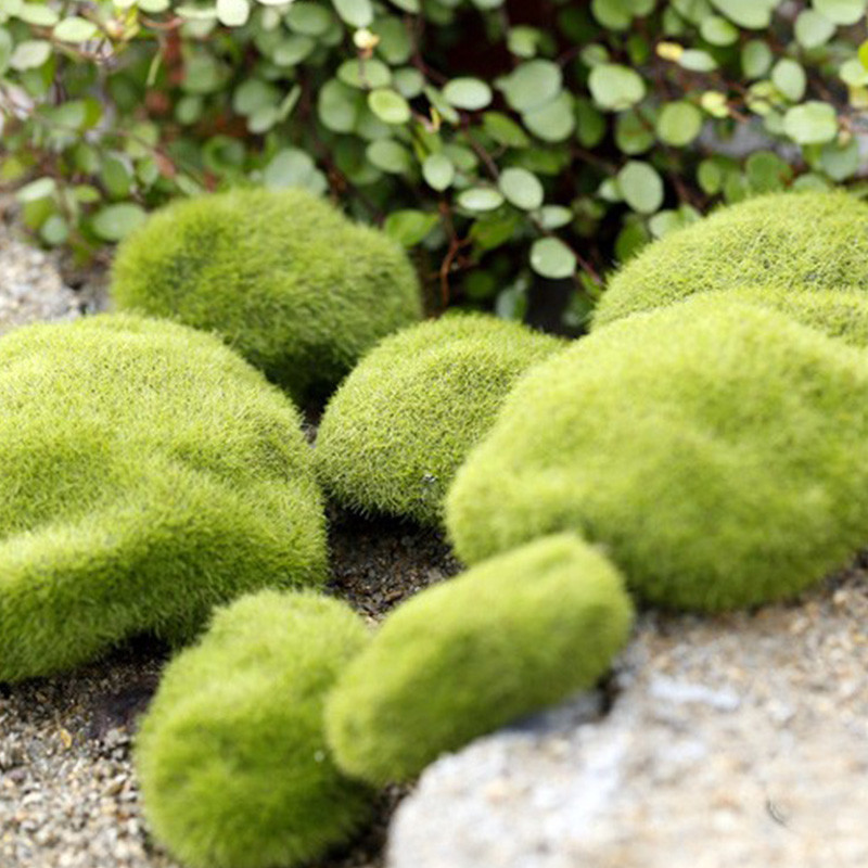 Artificial Moss Stones Grass Fake Rock Green Plant Landscape Garden Decor