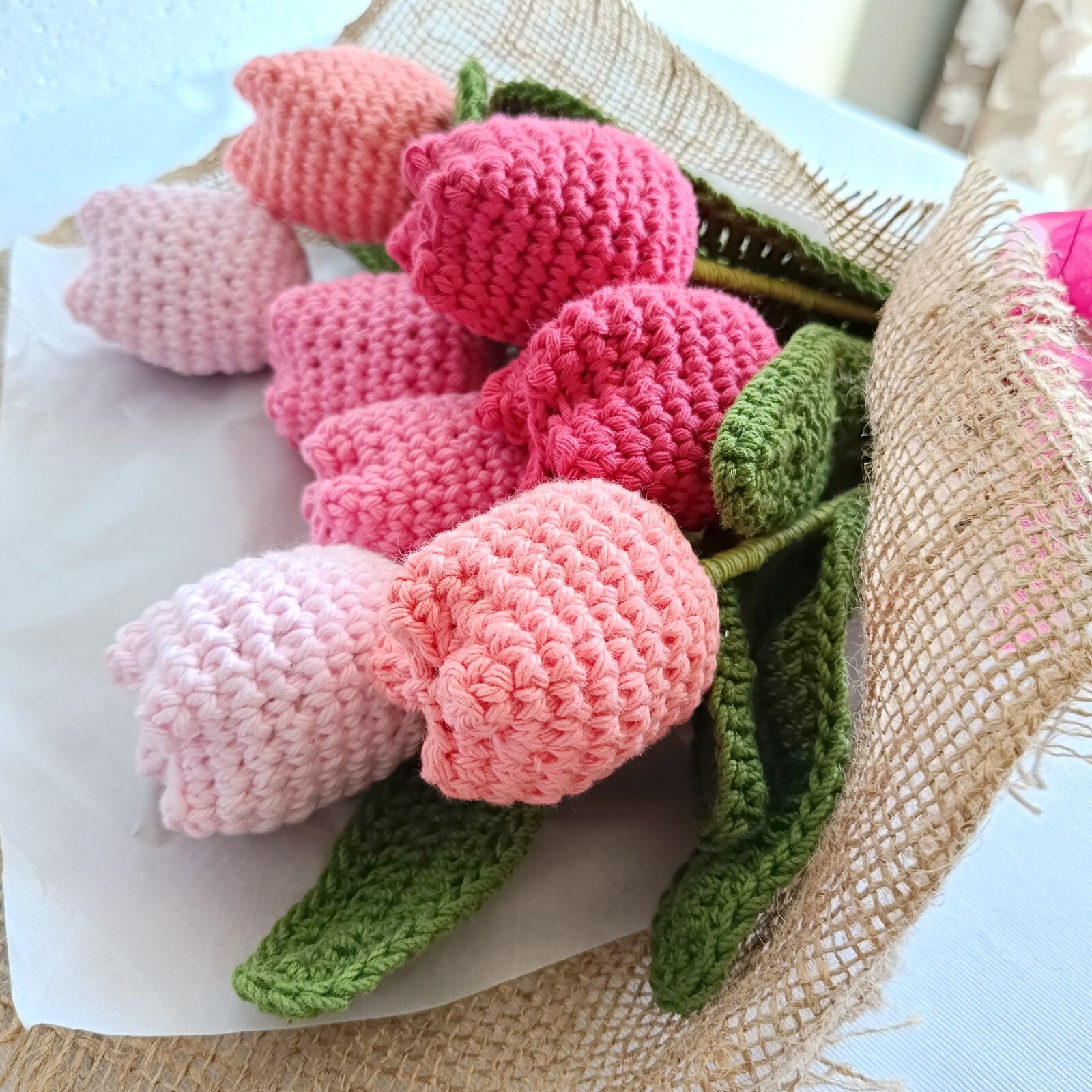 Crochet Tulip flowers Bouquet for Gift or Decor