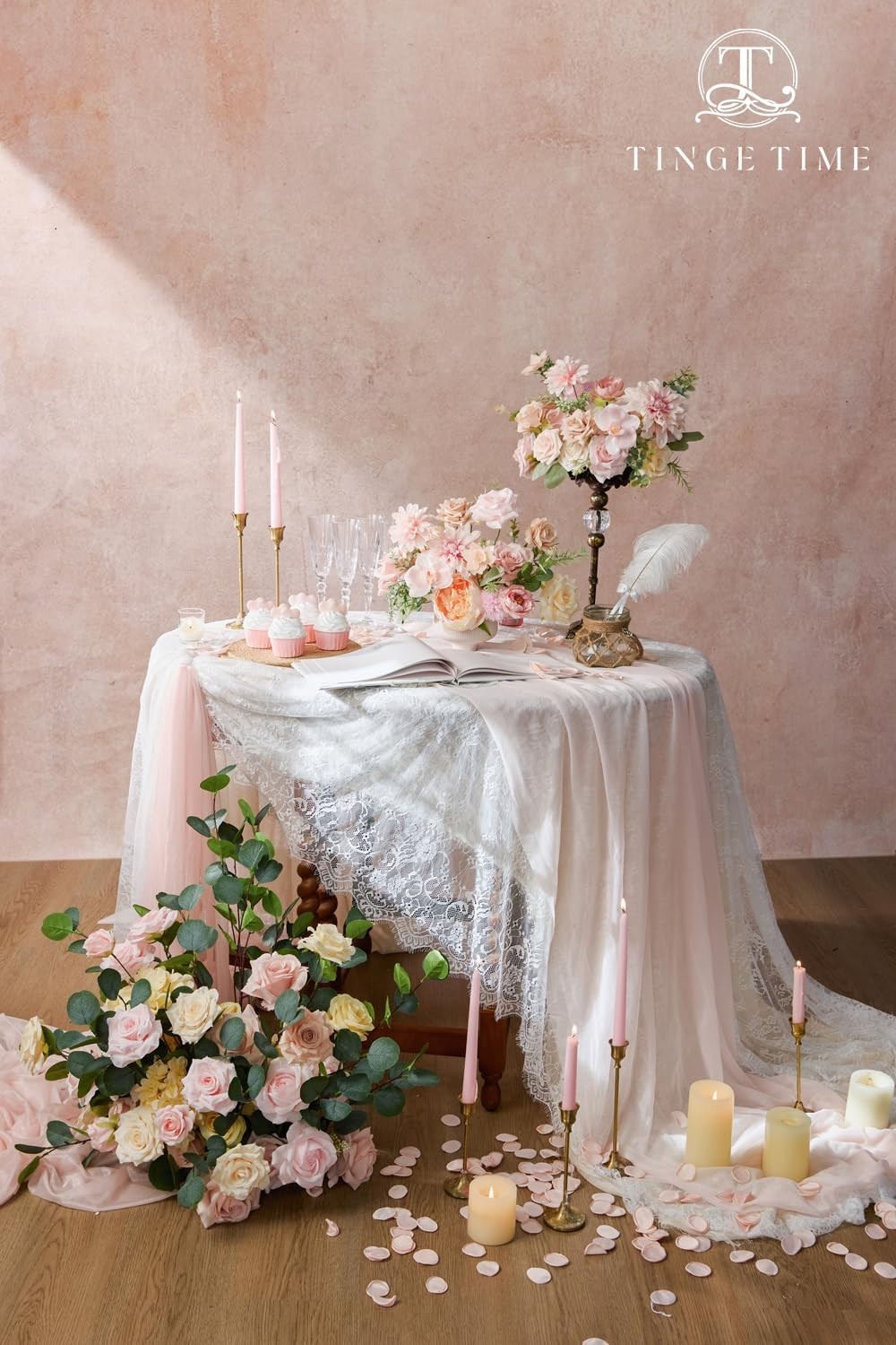 Blush Pink Artificial Rose & Peony Flowers Combo – Foam Floral Stems for DIY Wed