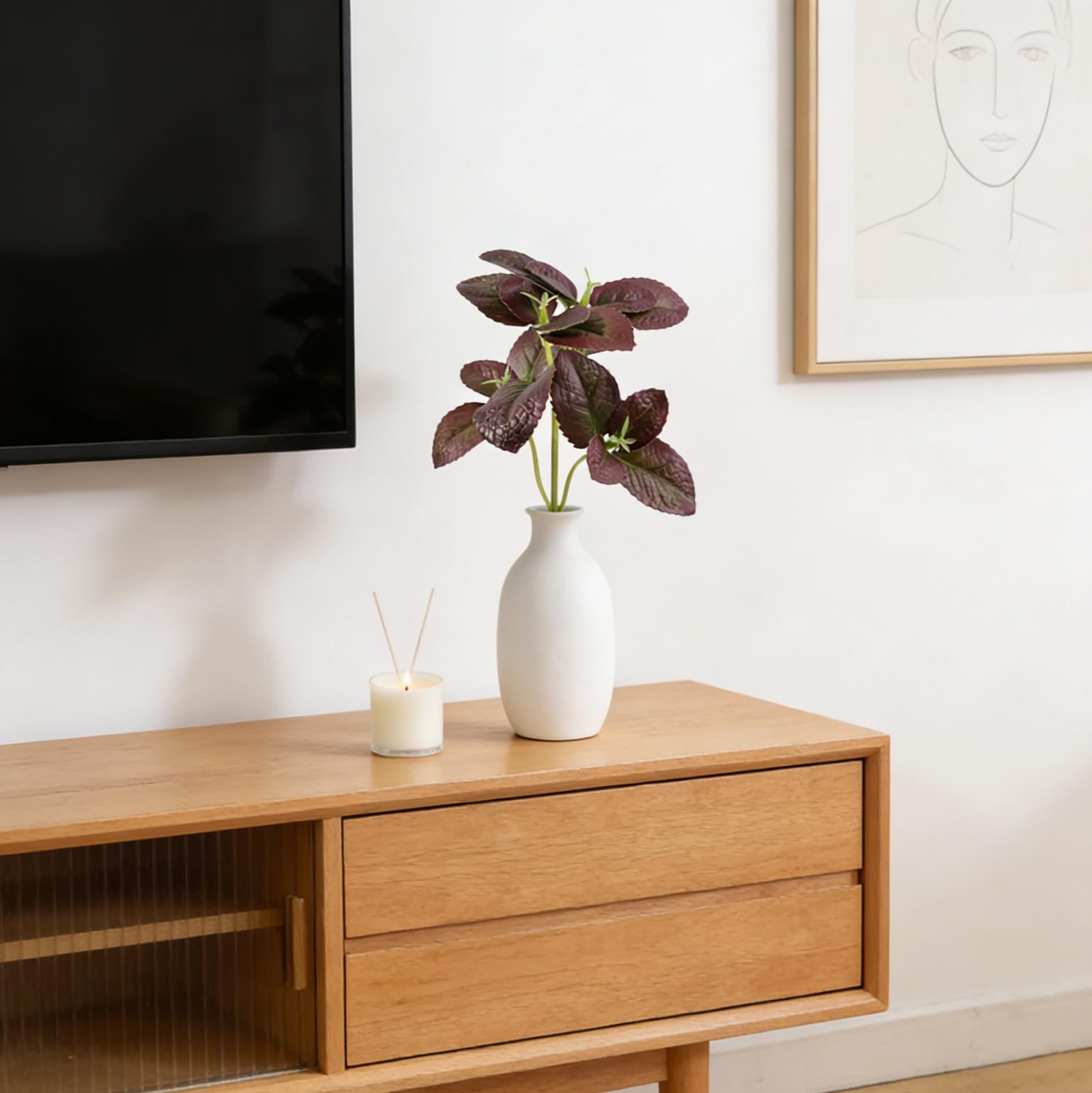 4Pcs Faux Greenery Plant Leaves Artificial Indoor Home Decoration for Coffee …