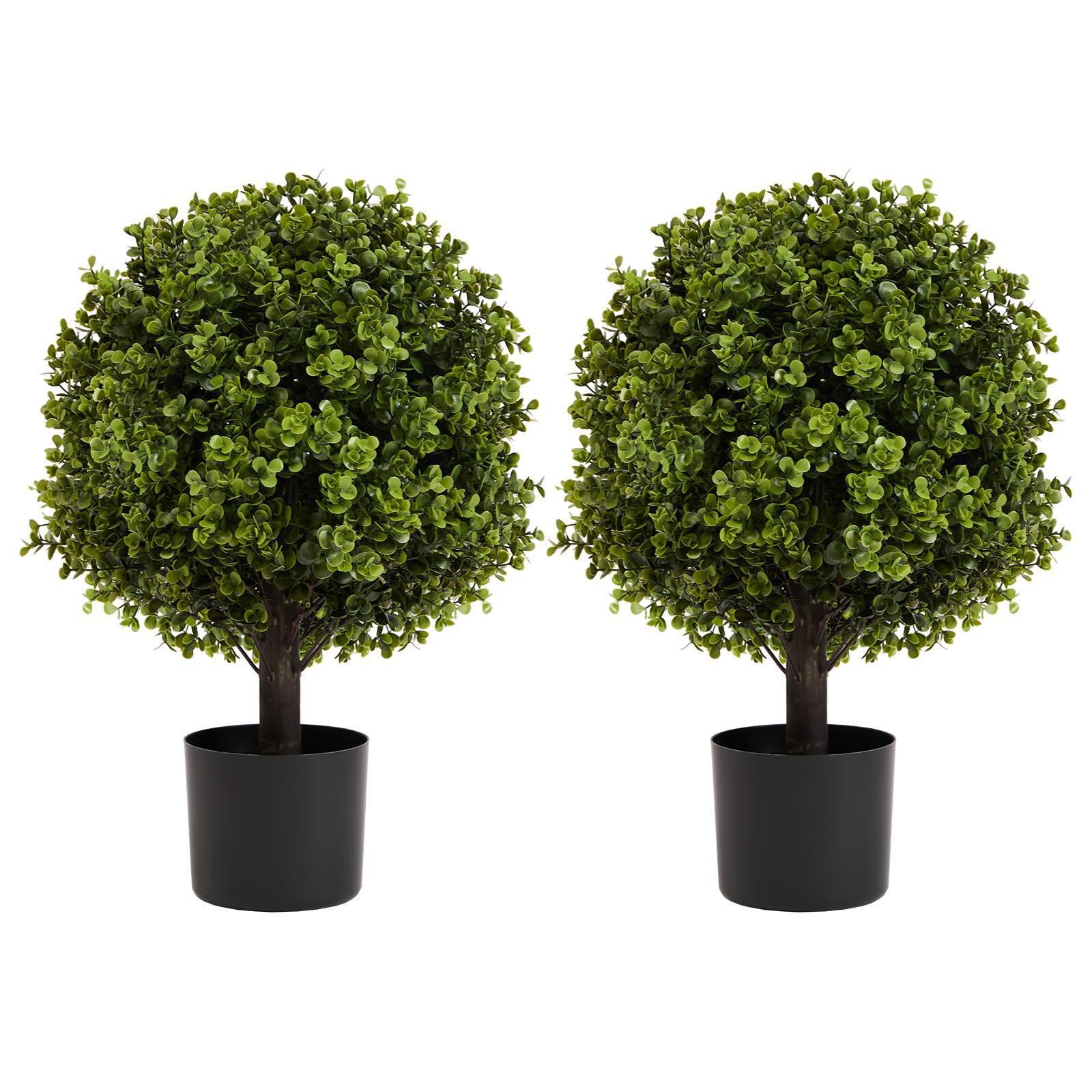 22in Decorative Boxwood Artificial Shrubs (2pcs) – Perfect Maintenance- Greenery