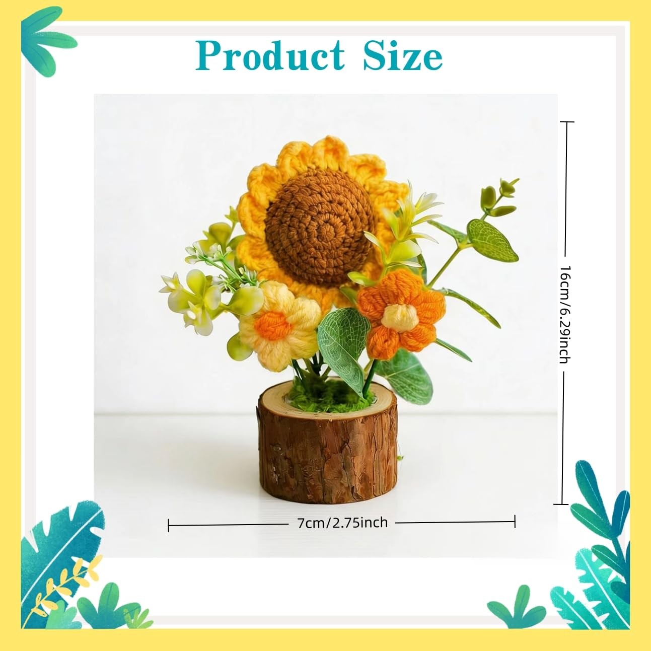 Handmade Knitted Sunflower Potted Plant Decoration