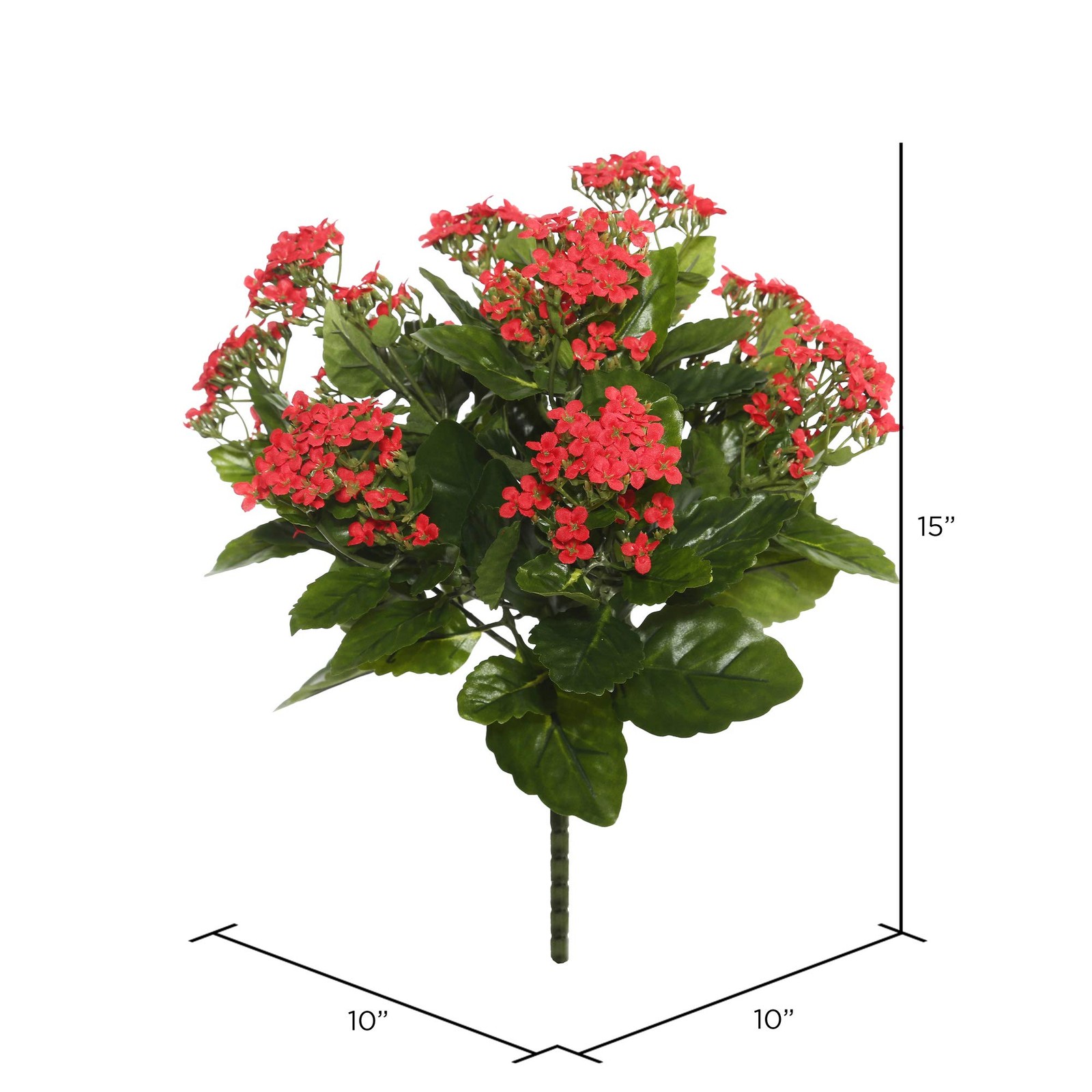 Vickerman 15″ Contemporary Fabric Artificial Kalanchoe Bush in Red