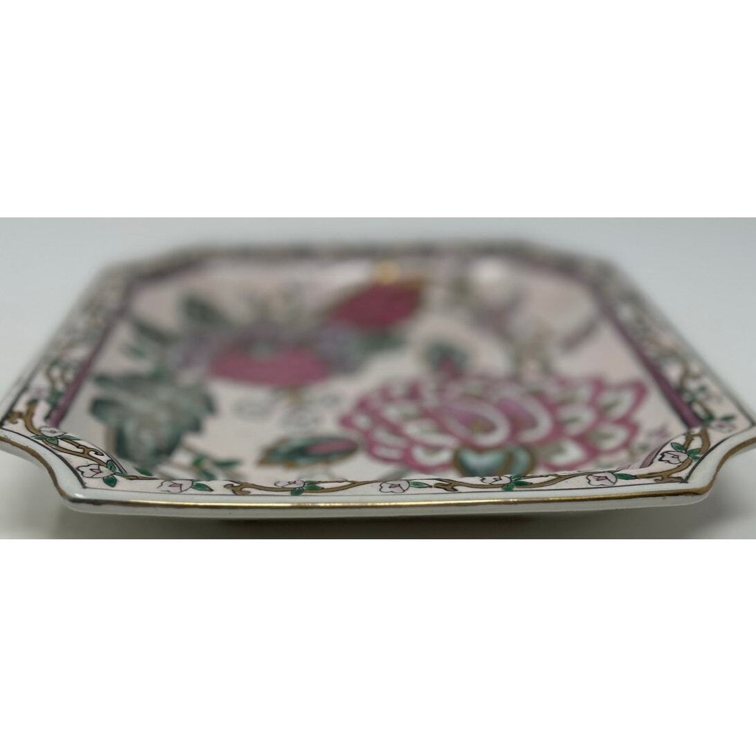 Classic Traditions a JC Penney Exclusive Floral Decor Plate Pink Green