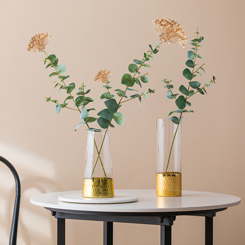 10 Pcs Plastic Golden Artificial Hydrangea Flower Heads Wedding Decoration