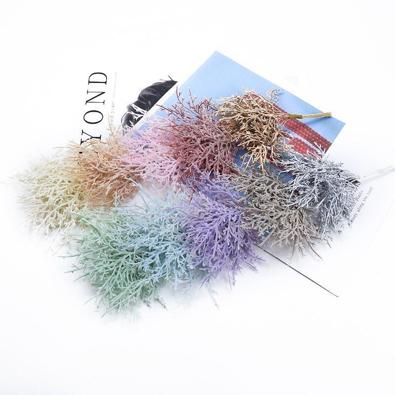 10/30 Pieces Mini Multicolor Branch Christmas Tree Wedding Artificial Home Decor