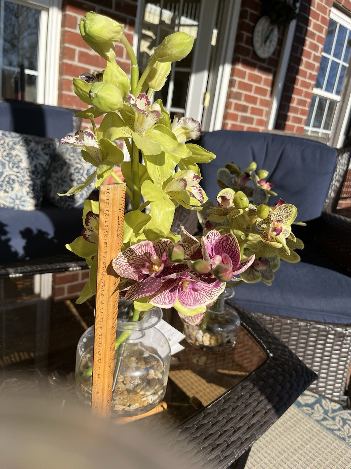 Uttermost – Gorgeous Faux Orchids ***PAIR 18” Tall 12” Tall TWO for Price ONE!