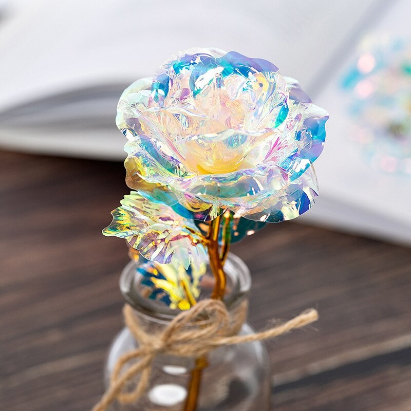 Romantic Valentine’s Day Flowers 24K Gold Foil Rose Flower Galaxy Mother’s Day N