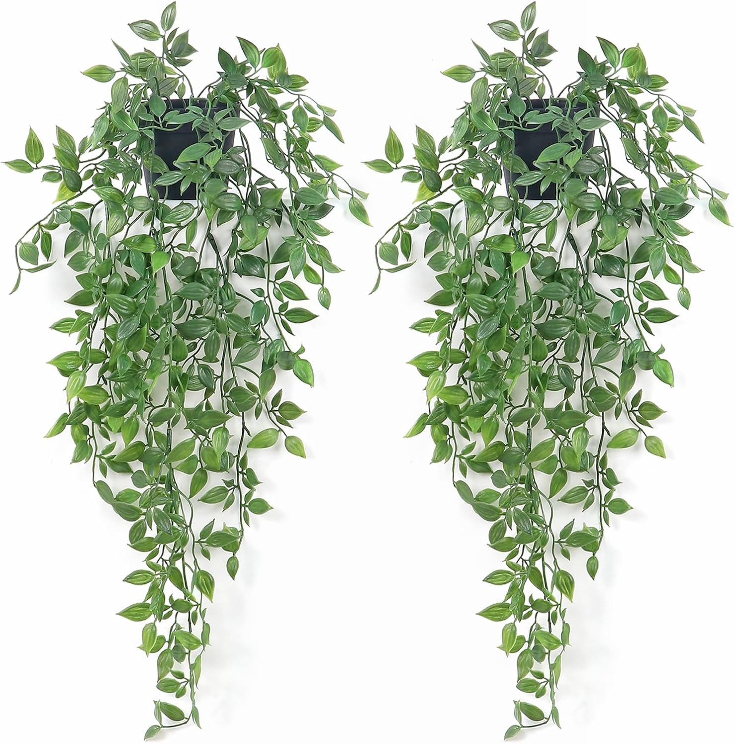 Artificial Hanging Plants,2 Pack Fake Wall Plants,Faux Mandala Vines Potted Plan