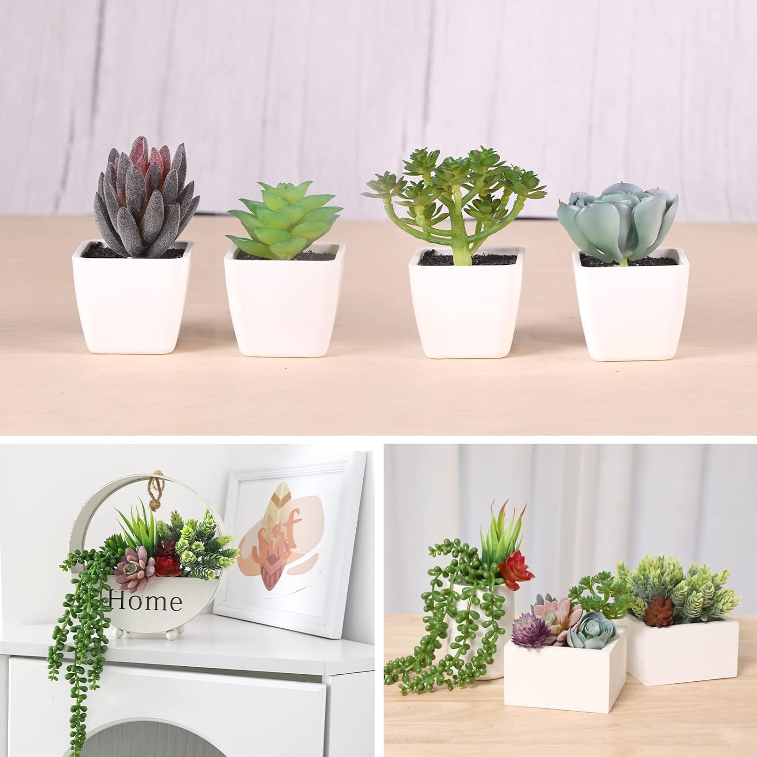 14Pcs Artificial Succulents Plants Mini Fake Unpotted Succulents for Home New