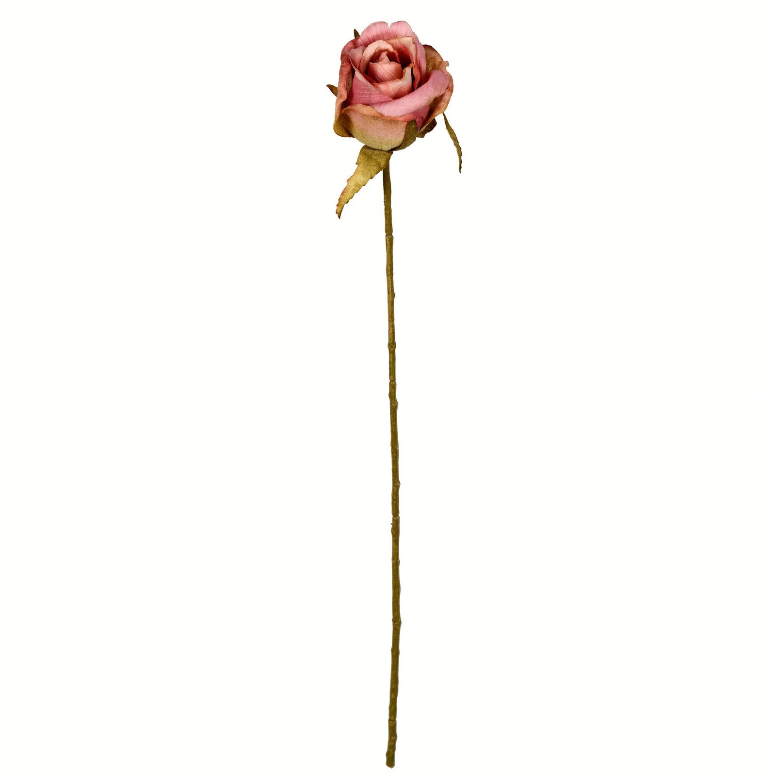 Vickerman 18″ Fabric Artificial Rose Stem in Mauve Pink (Set of 12)