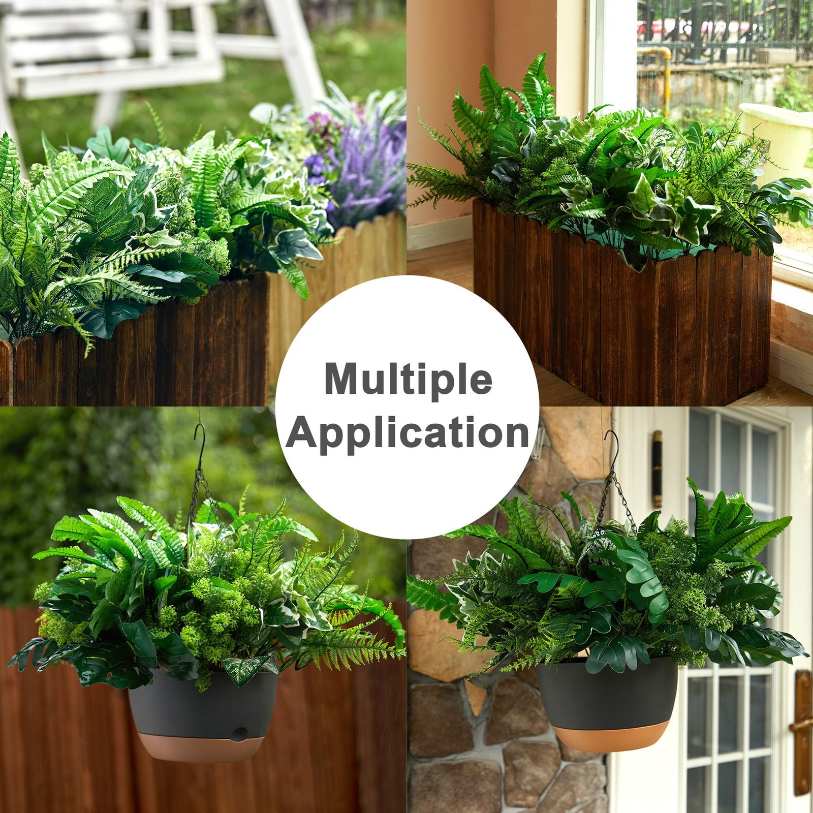 14 Bunches Fake Plants Outdoor, Fake Bushes UV Resistant Artificial Flowers G…