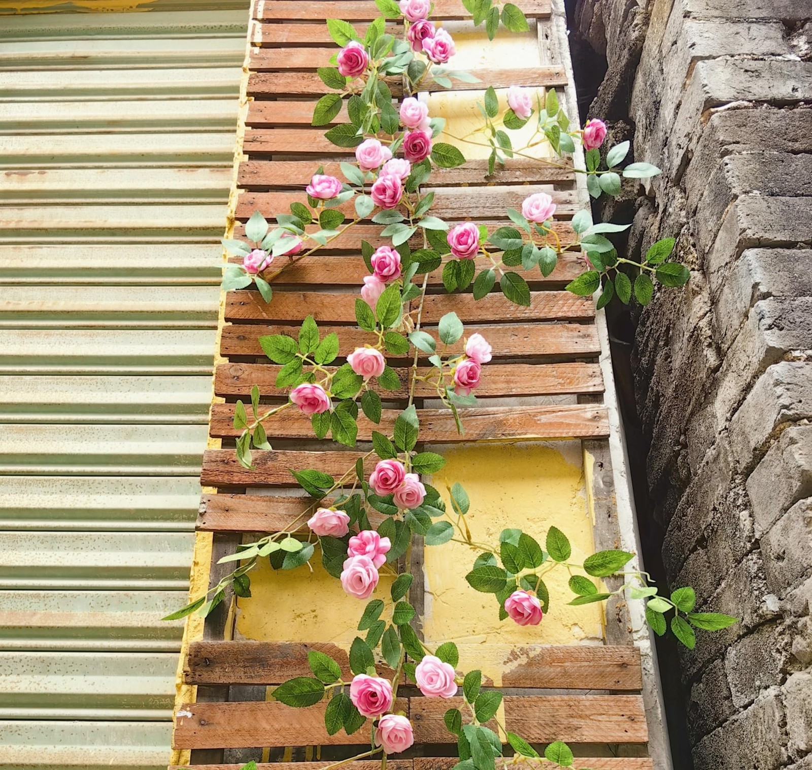Shyshining 6FT Bendable Pink Rose Flower Garland, Artificial Silk Wild Roses …