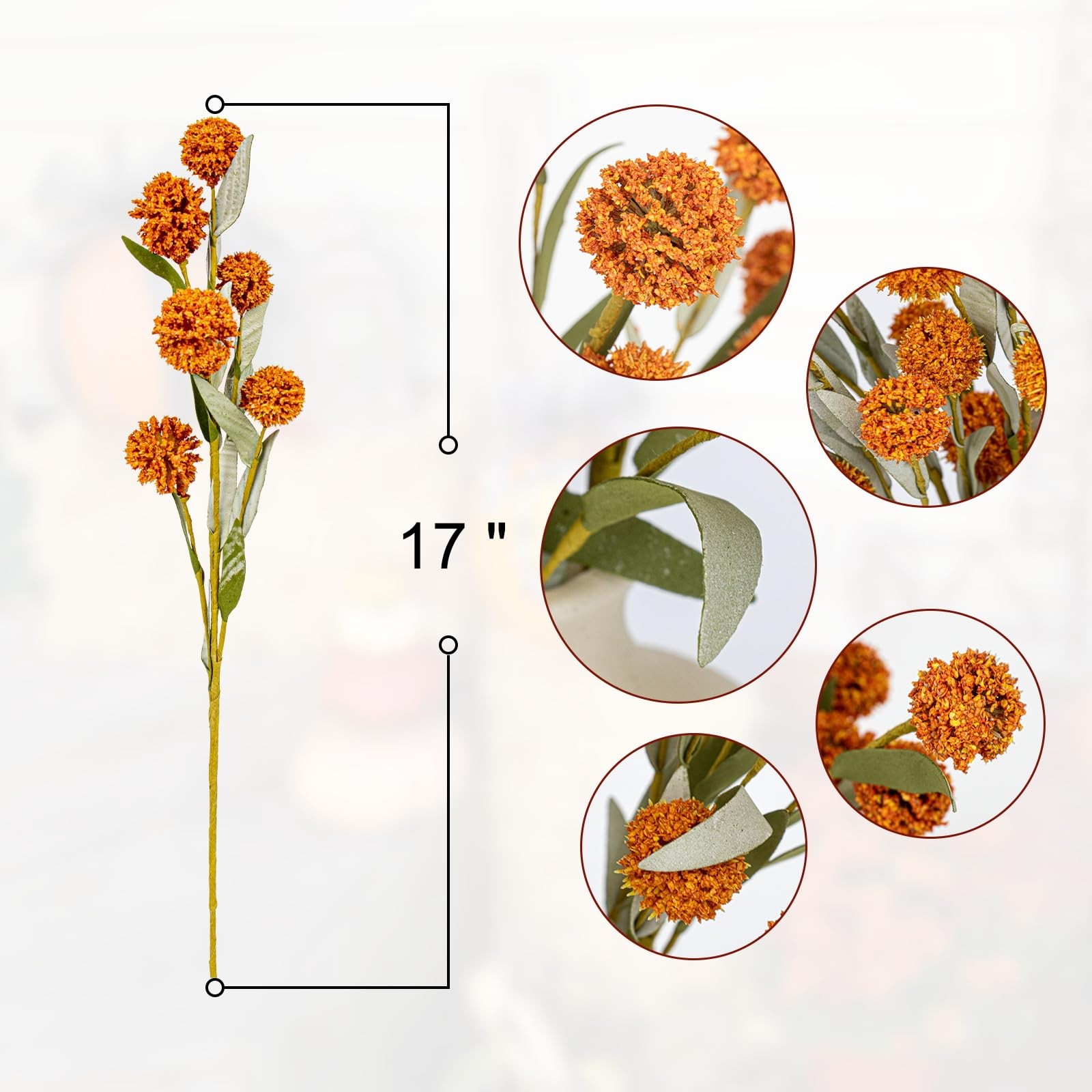 6 PCs Rustic Fall Flowers 17 Inches Boho Fall Floral Picks Faux Autumn Branch…