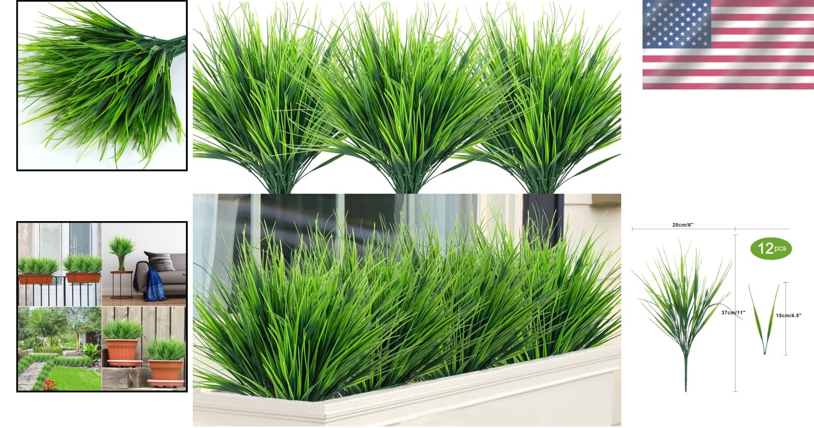 Realistic Artificial Wheat Grass – Pack of 12 Bundles for Indoor & Outdoor Use
