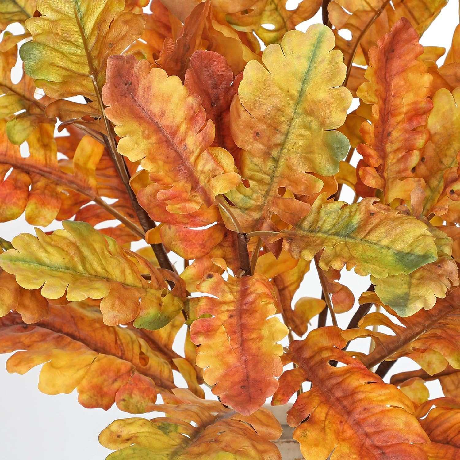 Faux Oak Leaf Branches 5 Pcs Fall Leaf Stems for Vases, 18″ Fall Leaves Stems Ar
