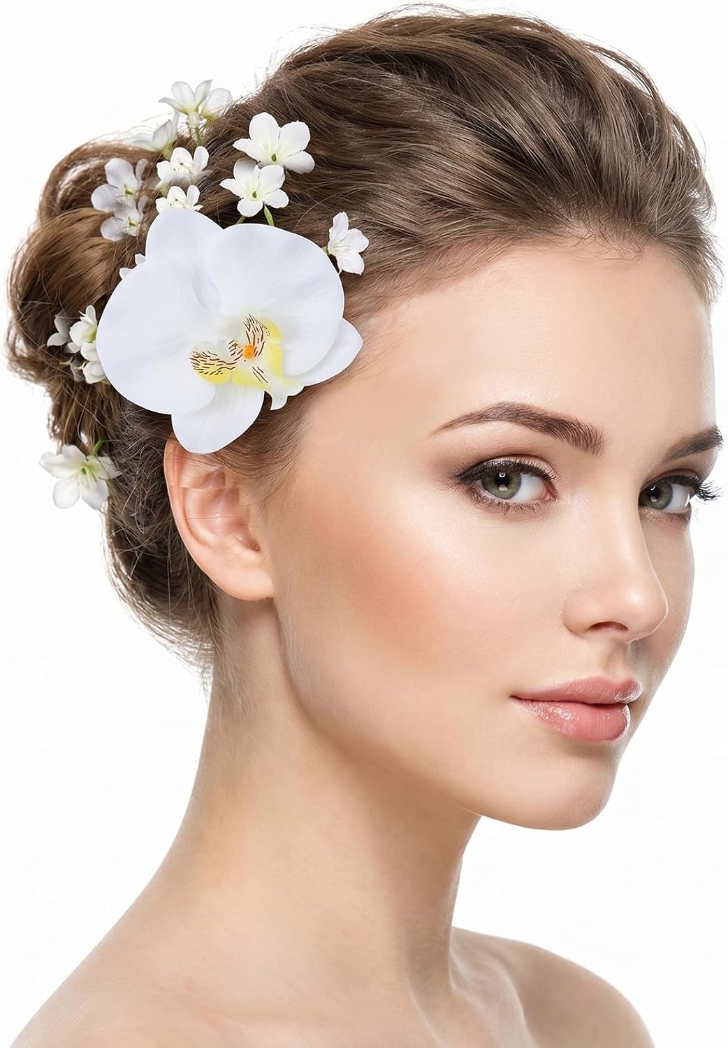 24PCS Artificial Orchid Flower Heads Silk Phalaenopsis DIY Wedding Craft Decor S