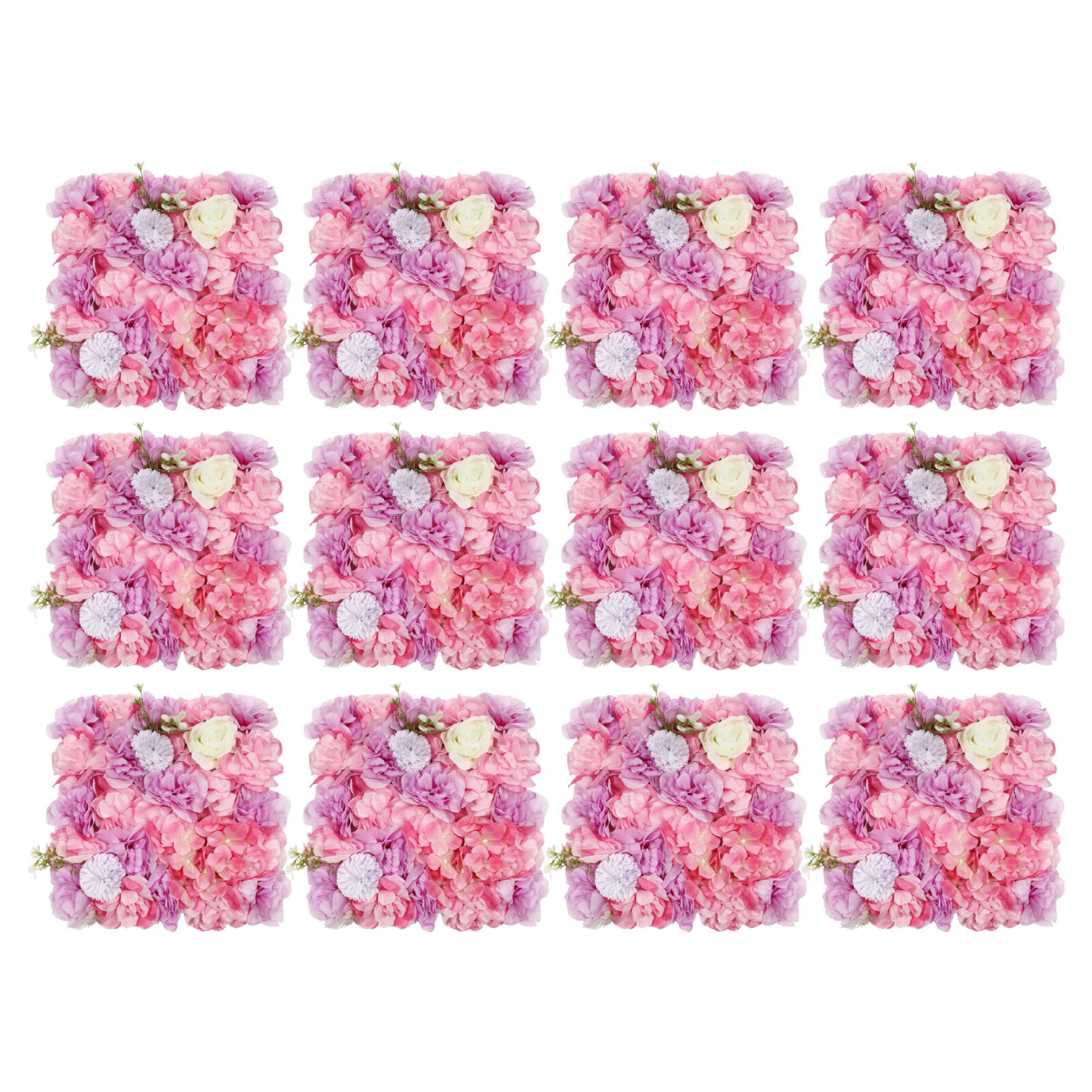 12pcs Artificial Silk Rose Flowers 3D Backdrop Wall for Wedding Party Decoration