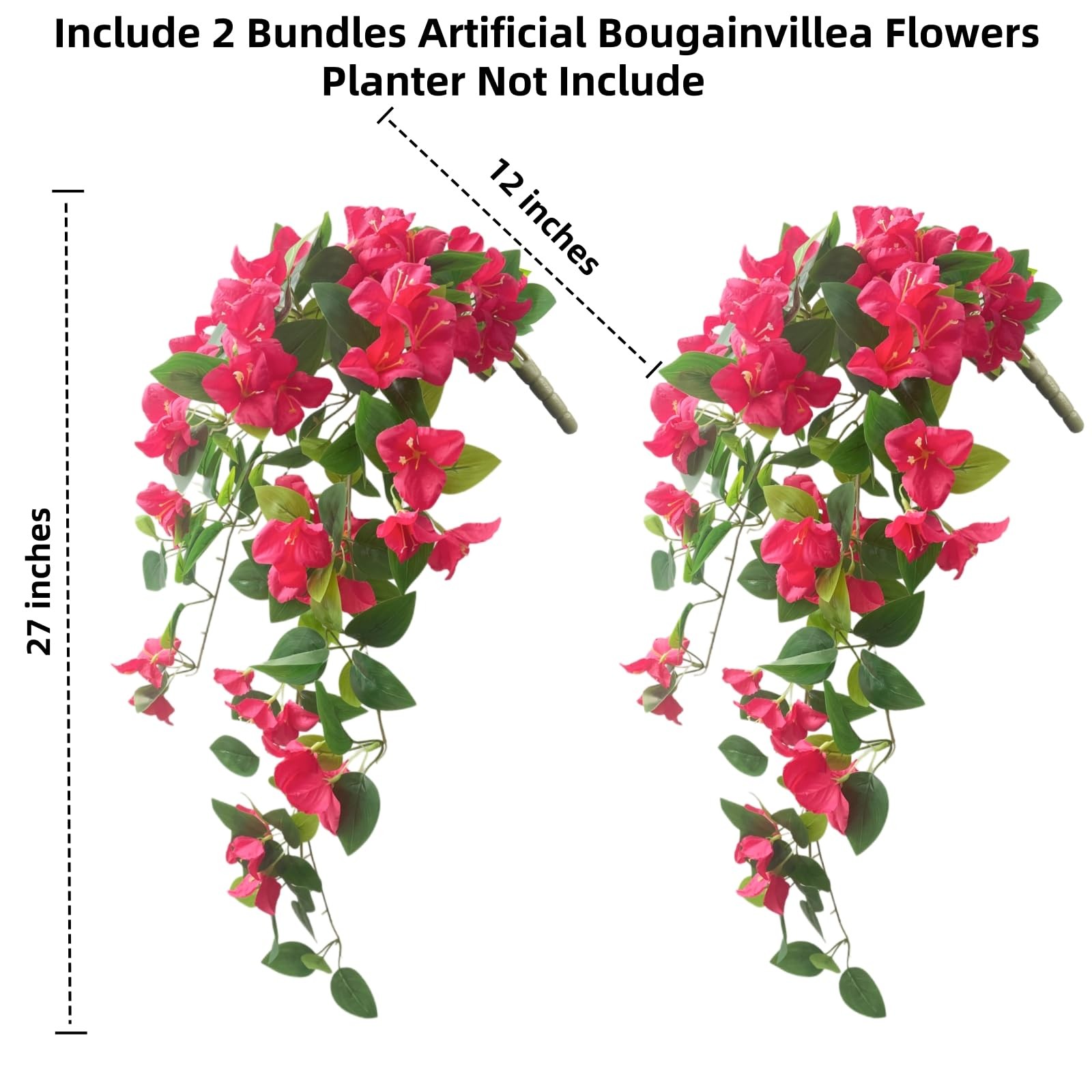 Artificial Bougainvillea Flowers Fake Plants for Outdoor Outside UV Resistant…