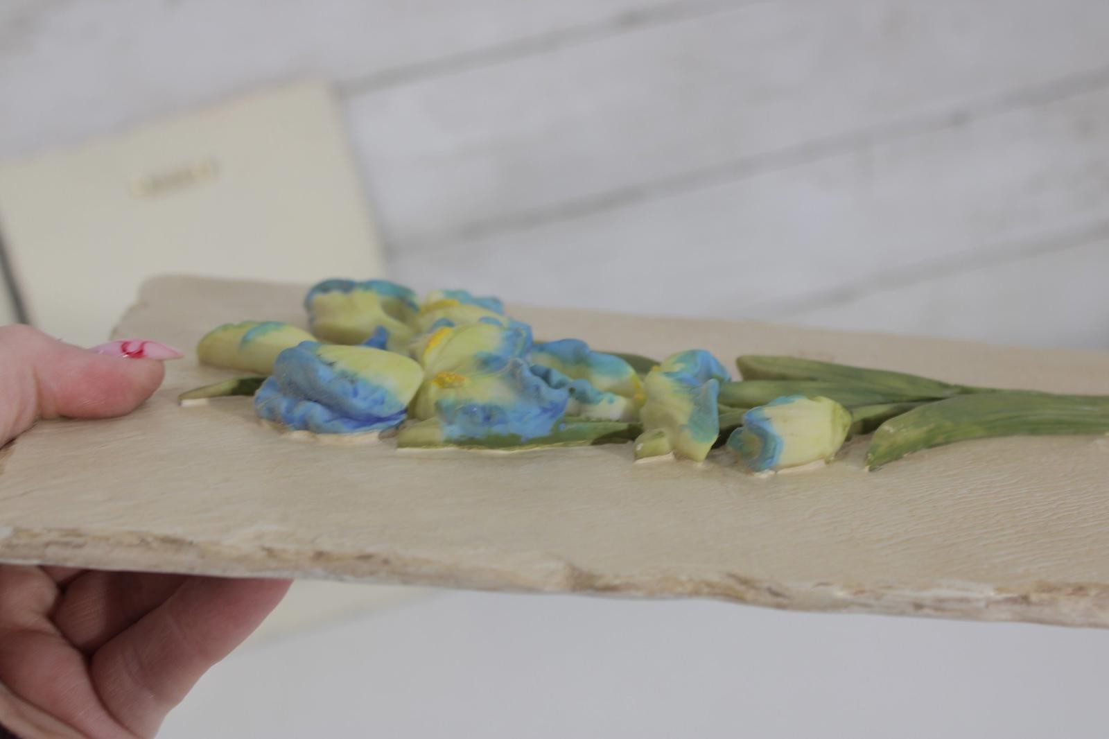 Set of 3 Vintage Floral Wall Plaques – Orchid, Amaryllis, Iris